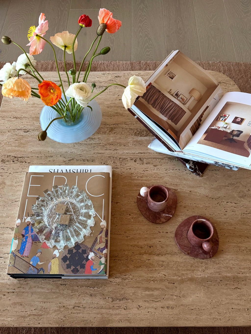 Ketab | Marble book holder - Rosso Levanto x Calacatta Viola