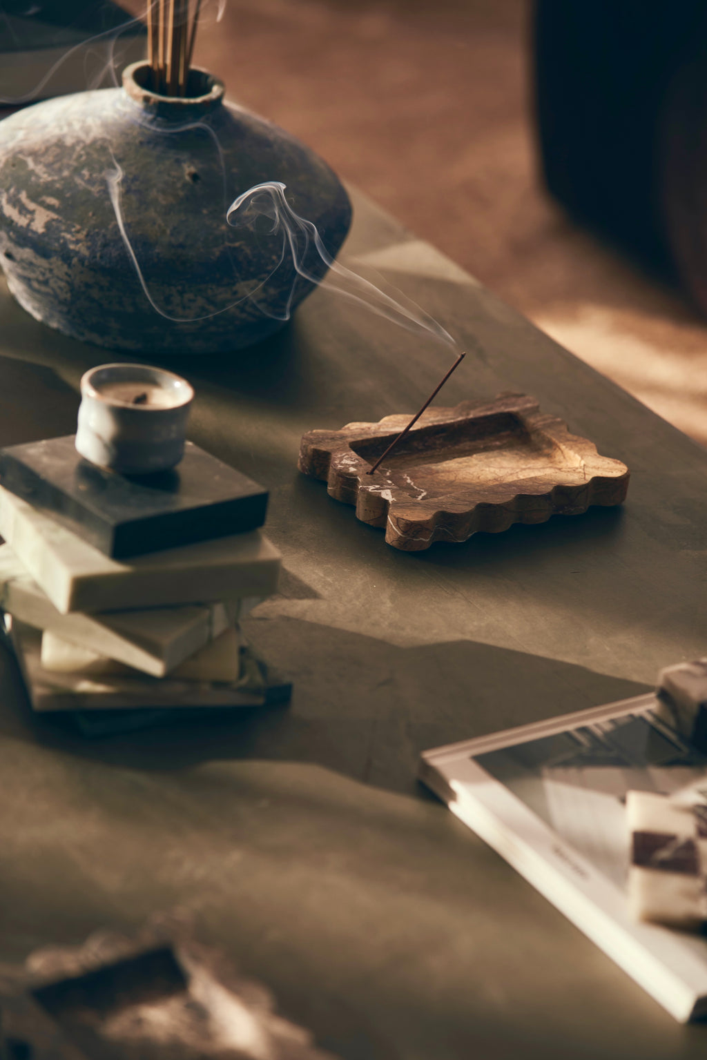 The MarMar Incense Holder & Trinket Dish - Rainforest Brown