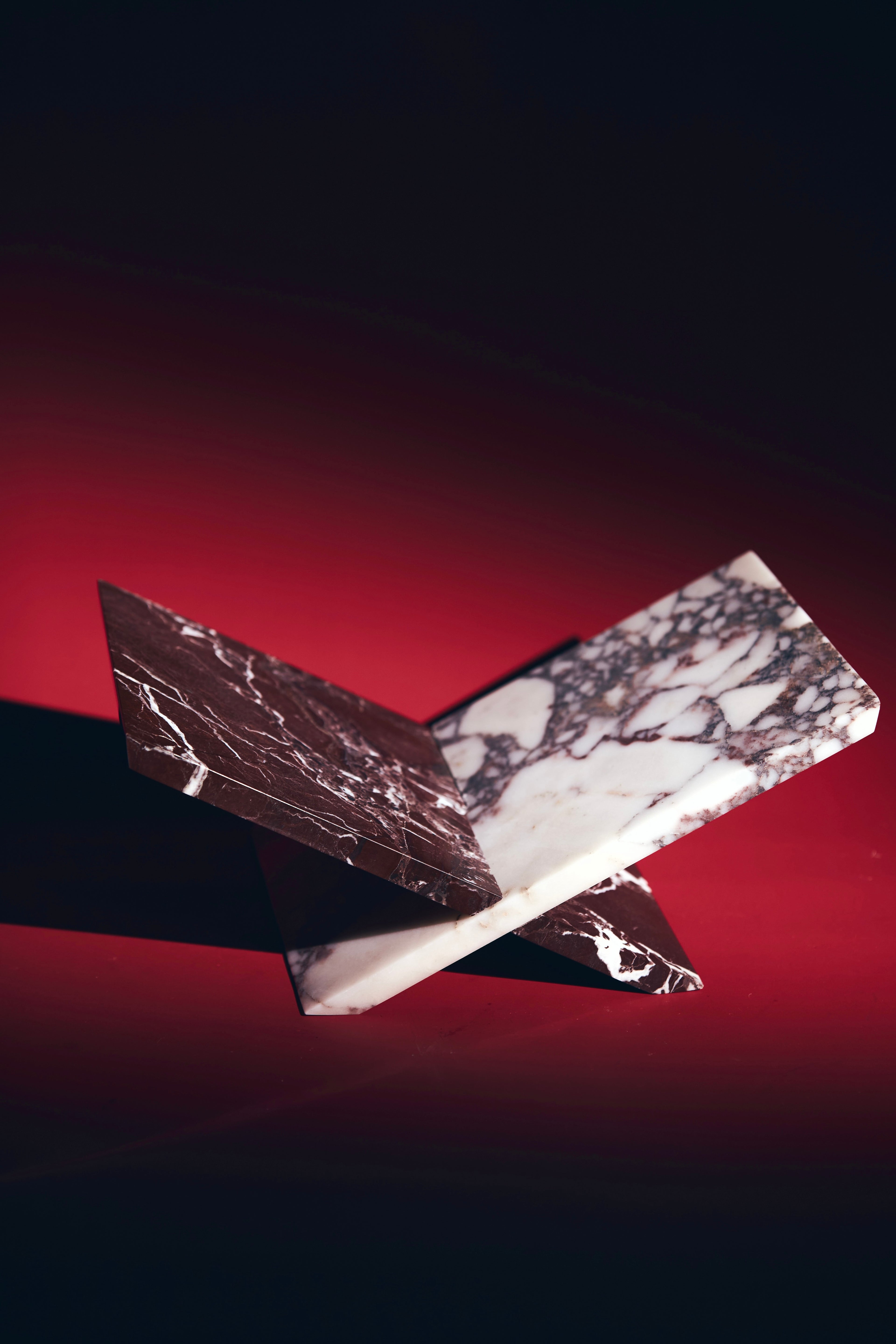 Marble book holder - Rosso Levanto x Calacatta Viola (Pre-Order)