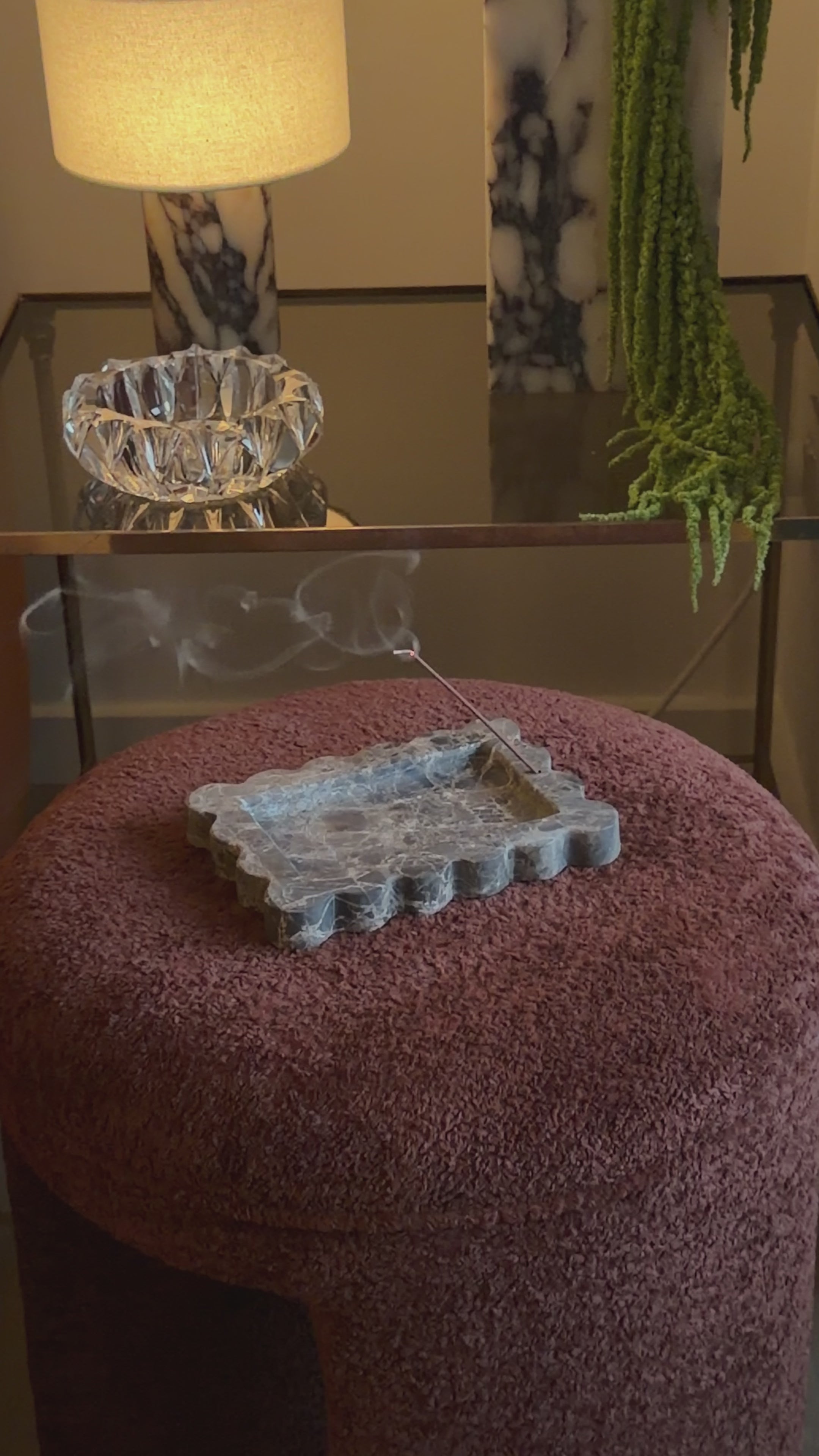 The MarMar Incense Holder & Trinket Dish - Emperador Brown